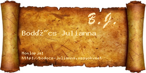 Bodócs Julianna névjegykártya